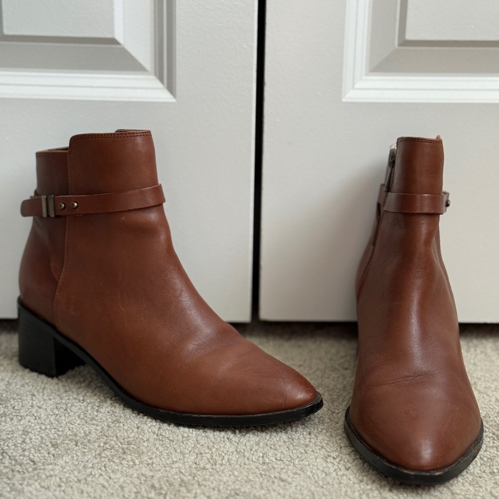 Clarks Brown Leather Ankle Boots